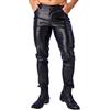 CHICTRY Pantaloni Uomo Pelle Latex Bagnato Pantaloni di Cuoio con Cerniera Pantaloni da Moto Skinny Pantaloni Punk di Rock Steampunk Clubwear Discoteca Nero 34