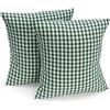 FILU Federa per cuscino 50 x 50 cm, confezione da 2 (colore a scelta) verde scuro/bianco a quadretti, federa per cuscino, cuscino, cuscino per divano, cuscino decorativo, cuscino per seduta, 100%