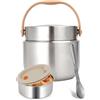 Ezvsevuo Thermos per Alimenti Caldi 1200ml, Contenitore Termico per Alimenti Caldi con Cucchiaio Pieghevole, Thermos Cibo in Acciaio Inossidabile, Tazza Termica per Zuppe, Porridge, Noodles (Argento)