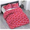 Riad Arredo Set Copripiumino Morbido 100% Puro Cotone Italiano - Parure Sacco Piumino con Federe Made in Italy (Tartan Magenta, Piazza e Mezzo 200x240 + 1 federa 52x82)
