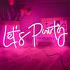 Weeddy Let's Party - Insegna al neon, insegne luminose a LED al neon per decorazione da parete, alimentate tramite USB, insegne luminose decorative per feste con lettere al neon per festa di compleanno