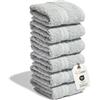 nice homeit - Set 6 Lavette 30x30 cm - Mini Asciugamani viso e ospiti 100% cotone ad anello - Morbide, Assorbenti, Lavabili - Per Bagno, Cucina, Trucco e Viaggio - Made in Italy (Grigio)