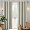 Joydeco 100% Tende Oscuranti per Interni 2 Pezzi L 135 x A 240, Lino Tende Termiche con Occhielli per Camera da Letto e Soggiorno Moderne Blackout Curtains, Beige Chiaro