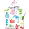 Chickwin Chickw11 Asciugamano Poncho Bambino, Cartone Animato Kids Accappatoio Microfibra Asciugatura da Bagno con Cappuccio Asciugatura Rapida per Spiaggia Bagno (60 * 80cm,Delfino blu)