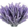 ZYEKIU 12 Pezzi Lavanda Artificiale, Floccaggio Fiori Finti, Lavanda Essiccata per Decorazioni, Resistenti ai Raggi Bouquet Fiori Finti, Piante Finte da Esterno per Decorazione Giardino (Viola)