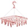 alladaga Appendiabiti con 32 clip e gancio pieghevole per appendere i vestiti (rosa chiaro)
