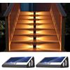 JOAASU Segnapasso Led Esterno Solare, 2 Pezzi Lampada Solare Con Sensore di Movimento, IP68 Impermeabili Segnapasso LED Esterne, Luci Solari da Giardino, per Scale, Gradini, 3 Colori di Luce