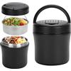 profiwoab Contenitore termico per cibo grande, 1,5 l, in acciaio inox (con cucchiaio), contenitore termico per zuppe, porridge pasti