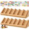 Honicemar 6 Slots Oli Essenziali Scatole Organizer in legno - 2 pezzi, Espositore per Olio Essenziale Organizzatore Scatola Portaoggetti Adatto per Casa/SPA/Tavolo da Toeletta/Ufficio