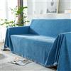 SHANNA Coperta Divano, antivegetativa lavabile antiscivolo coperta divano inverno con nappe, coperta pelosa coperta letto (180 x 300 cm, blu)