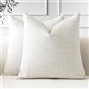 JOTOM 2 Federe Cuscini Divano 45x45cm Copricuscini in Lino Beige Decorativo per Casa e Soggiorno