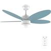 Cecotec Ventilatore da soffitto con luce EnergySilence Aero 4260 Sky. 40 W, motore DC, diametro 42 con 5 pale reversibili, luce LED, telecomando, timer, 6 velocità