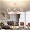 LYDSB Lampadario a Forma di Principessa da 20 Pollici per Camera da Letto, lampadario a Corona in Oro Rosa per cameretta dei Bambini, Luce Pendente a LED dimmerabile, Lampada a sospensi