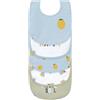 LÄSSIG Set di bavaglini per bambini (5 pezzi) con chiusura a strappo in cotone impermeabile/Value Pack Bib Happy Fruits Lemon