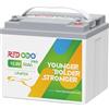 Redodo 12V 50Ah Batteria Litio,Batteria LiFePO4 Capacità 50Ah per Alimentare Vari Dispositivi,4000+ Cicli Profondi e Vita di 10 Anni per Trolling Motor, Sistemi Solari, Campeggio e Pesca