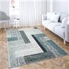 Comart, Tappeto Shedir Arredo, a Pelo Corto, Morbido, per Salotto, Camera da Letto, Design Moderno e Elegante, Arredamento Classico e Contemporaneo, Stampato, Grigio e Azzurro 60x120 cm