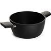 Woll Eco Lite - Pentola induttiva, diametro 24 cm, altezza 11 cm, 5 litri, con 2 manici laterali, adatto per tutti i piani cottura, 100% alluminio pressofuso riciclato, resistente al forno, nero