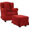 LIBEROSHOPPING Poltrona imbottita in tessuto sfoderabile BERGERE BORDEAUX con pouf