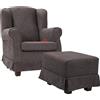 LIBEROSHOPPING Poltrona imbottita in tessuto sfoderabile BERGERE GRIGIO con pouf