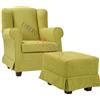 LIBEROSHOPPING Poltrona imbottita in tessuto sfoderabile BERGERE LIME con pouf