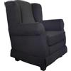 LIBEROSHOPPING Poltrona imbottita in tessuto sfoderabile BERGERE MARRONE SCURO con pouf