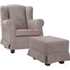 LIBEROSHOPPING Poltrona imbottita in tessuto sfoderabile BERGERE TORTORA con pouf