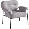 Ikone Poltrona in tessuto bouclè Grigio Scuro con struttura in metallo Nero KENT