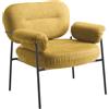 Ikone Poltrona in tessuto Giallo con struttura in metallo Nero CUKY