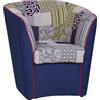 LIBEROSHOPPING Poltrona in tessuto patchwork cucito a mano BLU - LIBEROSHOPPING