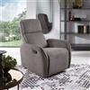 MABLOA Poltrona recliner manuale in tessuto GALIZIA Grigio Scuro