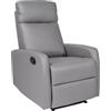LIBEROSHOPPING Poltrona relax reclinabile manuale in ecopelle GRIGIO