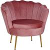 LIBEROSHOPPING Poltrona velluto con schienale a conchiglia - FIORE finitura Rosa - LIBEROSHOPPING