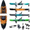 Big Mama Kayak Big Mama S500 fishing con 5 portacanne, modello divisibile, pedali, sedile e timone