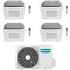 Hisense Climatizzatore a Cassetta 4 Vie Quadri Split ACT 9+9+9+18 con 5AMW105U4RQC Inverter R32 Wi-Fi Optional Classe A++ ,