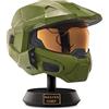 Halo Casco Master Chief Deluxe con supporto - Luci LED su ogni lato - Combattimento colore danneggiato - Taglia unica - Costruisci il tuo universo