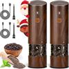 ETELIAR Macina Sale e Pepe Elettrico Set di 2, Macina Spezie a Grana Regolabile, Macinazione Automatica, Luce LED con Spazzola di Pulizia per Cucina Ristorante BBQ