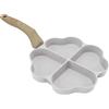 Jenngaoo 4 Tazze di Padella per Frittata, Padella Antiaderente per Uova, Stampo a Forma di Cuore, Padella per Uova per Colazione, Pancake, Plett, Crepes(Bianco)