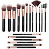 AMMIY Nestling Pennelli Trucco oro Rosa 18 Pezzi Pennelli Trucco Premium Set Viso e Occhi, Pennelli Sintetici per Fondotinta Correttori in Polvere Ombretto Arrossito