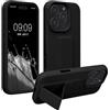 kwmobile 1x Custodia Compatibile con Apple iPhone 16 PRO - Cover Supporto Dita - Back Case per Smartphone - Protezione Gommata Nero
