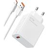 Swiftctrl Caricatore 67W USB-C per Xiaomi e Redmi - Alimentatore Turbo Charge con Cavo USB-C da 1M, Compatibile con Xiaomi 13/12/11, Redmi Note, Poco F5/F4/X5/X4/X3