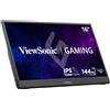 ViewSonic VX1654 Monitor portatile da gioco IPS da 16 pollici 1080p con 144 Hz, AMD FreeSync, alimentato a 2 vie, 60 W, USB C, mini HDMI, e supporto integrato con custodia protettiva