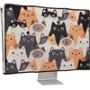 kwmobile Custodia Monitor Compatibile con 27-28 Monitor Monitor - Copri Schermo PC - Copertura Antipolvere PC in Lino - Gatti