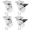 Emuca - Kit di Ruote Slip Trasparenti con Piastra di Montaggio, Ø 50, Acciaio e Tecnoplastica, 1 Kit