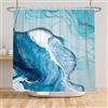 Bovlleetd Marmo Blu Tenda da Doccia 152x183cm Design Moderno Blu Acqua di Mare con Punti Oro Lusso Decorazione, Impermeabile Lavabile in Poliestere Tende da Bagno con 10 Ganci per Vasca da Bagno