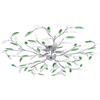 vidaXL Lampadario con Foglie e Bracci per 5 E14 Luci da Interno Plafoniera Lampada Soffitto Illuminazione in Cristallo Acrilico Verde