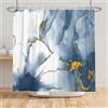 Bovlleetd Marmo Tenda da Doccia 152x183cm Astratto Grigio Bianco Oro Moderno Lusso Arte Decorativa Tenda da Doccia, Impermeabile Lavabile in Poliestere Tende da Bagno con 10 Ganci per Vasca da Bagno