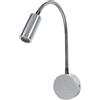 Ftvogue Lampada da lettura a parete con luce flessibile a collo di cigno Lampada da letto a luce bianca calda/fredda AC85-265V 1W / 3W(warm white(3500k)-3W)