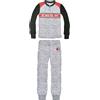 CALCIOGADGETS Pigiama Milan Ufficiale Uomo Adulto Lungo Invernale in Caldo Cotone Grigio Melange PIGMI14131GR (L)