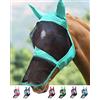 Harrison Howard CareMaster Pro Luminous Horse Fly Mask Large Eye Space Long Nose with Ears UV Protection for Horse Estate Menta (L)