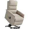HOMCOM Poltrona Alzapersona Elettrica Reclinabile con Poggiapiedi, Poltrona Relax con Telecomando e Tasca, Beige